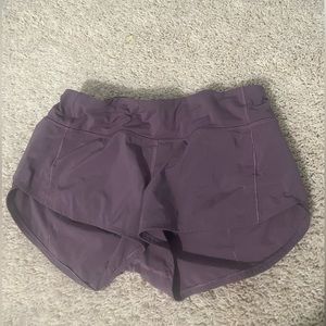 Lululemon purple speed up shorts.